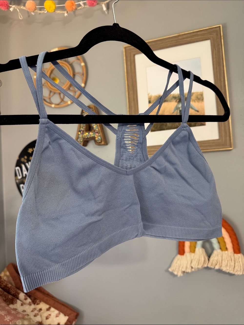 Colsie Light Blue Strappy Bralette - Comfortable Everyday Support